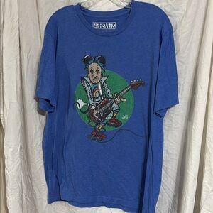 RSVLTS Blue Graphic T-Shirt with Disney Guitar Print